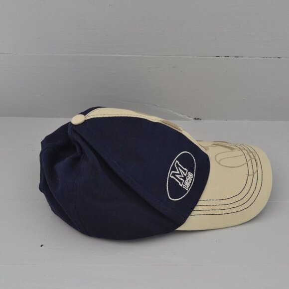 Disney Mickey Mouse Retro Embroider Baseball Hat Cap Adjustable Navy and Tan - Picture 4 of 7